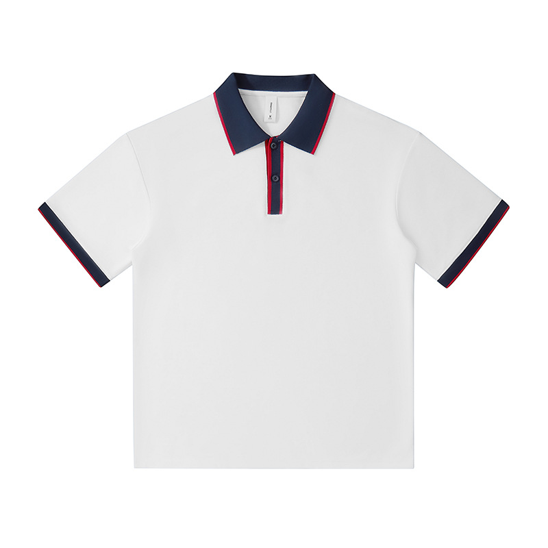 Semia cremallera marca de moda transfronteriza pesada escuela estilo europeo de manga corta camiseta de polo para hombres personalizada camiseta polo