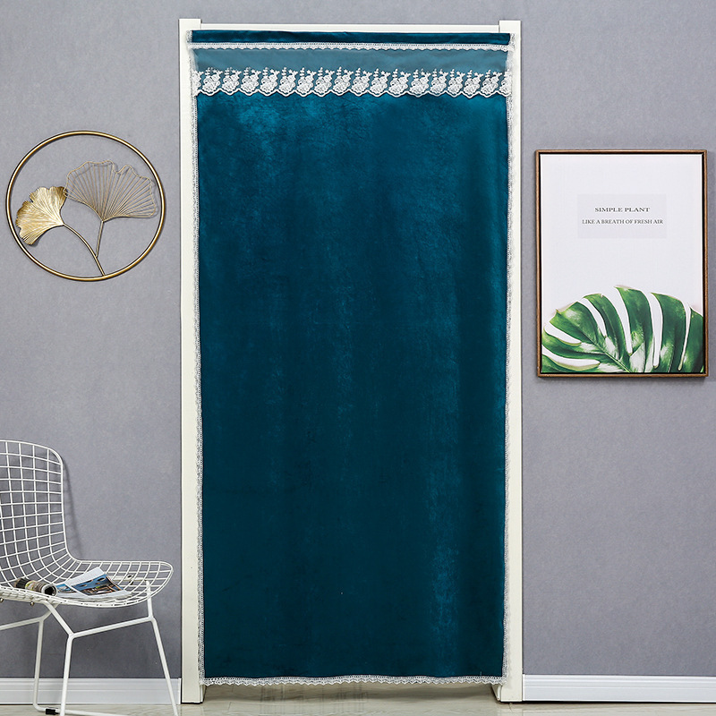 Privacy Curtain Pervious Velvet Punch-free Curtain Bedroom Partition Curtain Anti-mosquito Curtain Door Curtain Red Cold-proof Four Seasons Privacy Curtain Pervious Velvet Punch-free Curtain Bedroom Partition Curtain Anti-mosquito Curtain Door Curtain Red Cold-proof Four Seasons