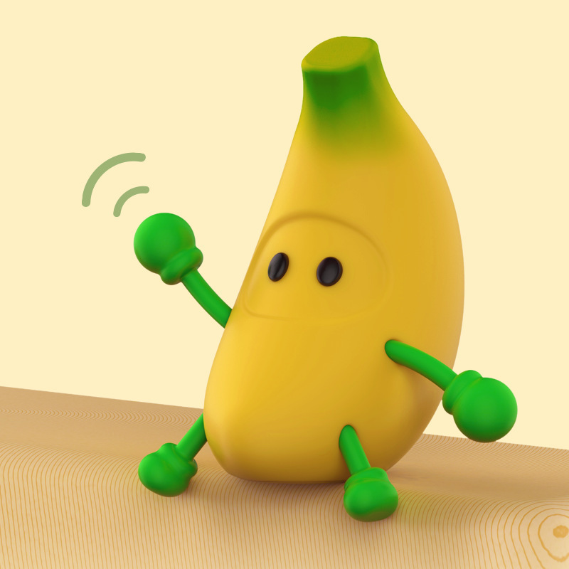 Creative Banana Green Night Light USB Rechargeable Silicone Decompression Pat Lamp Desktop Ornament Atmosphere Sleeping Banana Lamp