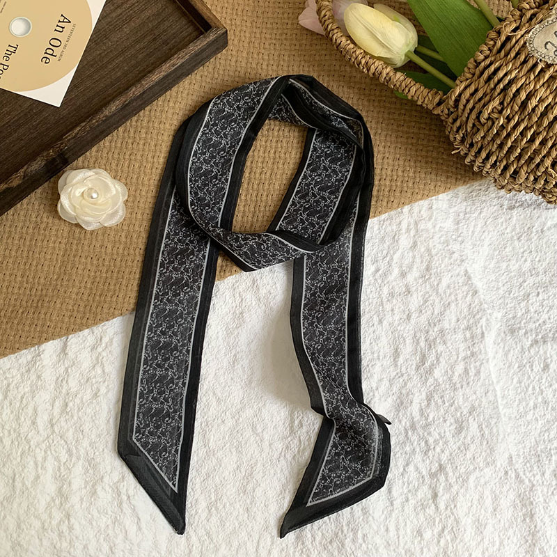 Bufanda de seda, bufanda pequeña de moda de alta gama, flor de todo fósforo, clip tridimensional, decoración de flores, serpentín, diadema