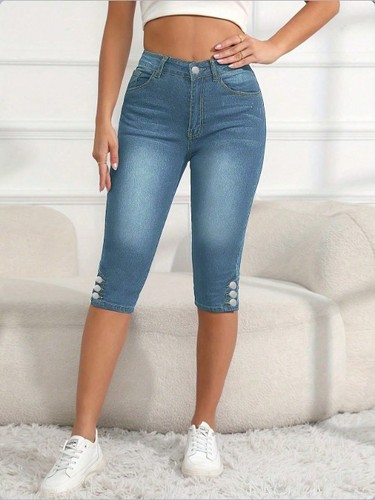 ATC08398 European and American Style Tight Jeans Seven-Eighths Length Versatile Casual