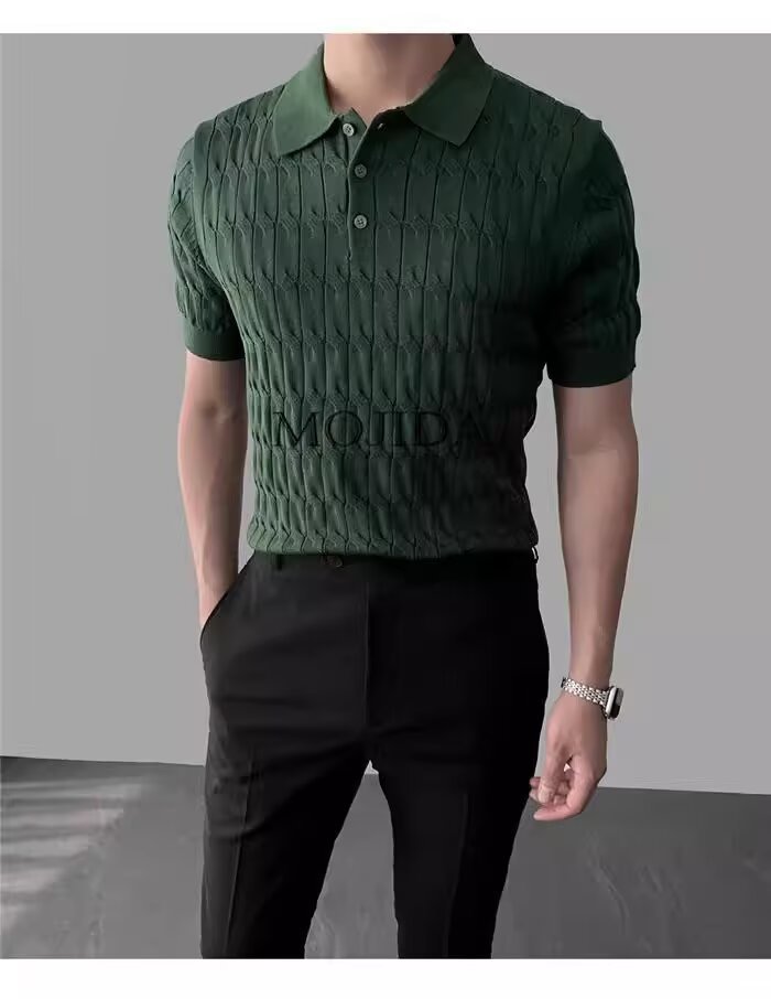 Men's Short Sleeve Polo Shirt Breathable Slim Fit Casual Summer Top_voghion.com