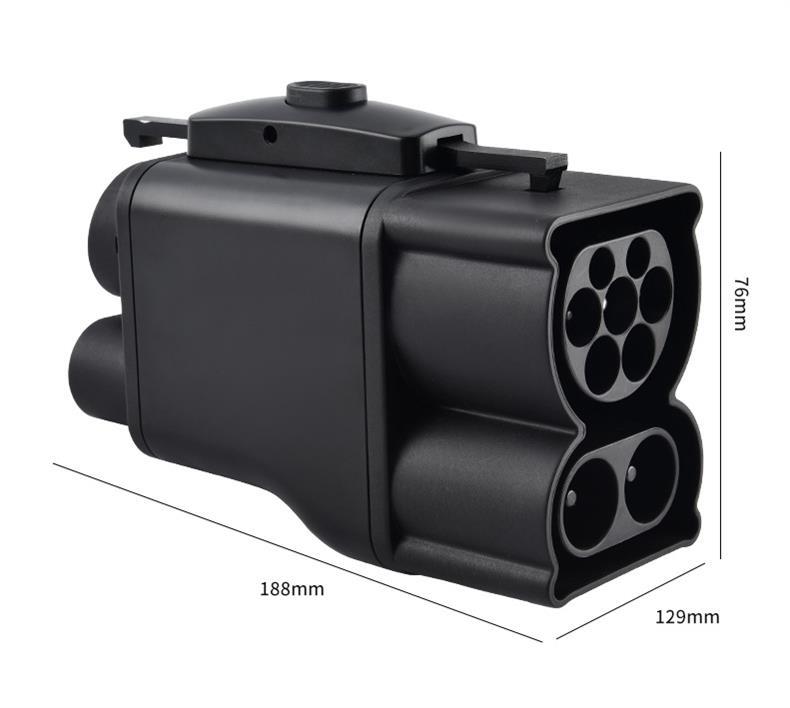 Design 400A DC fast charging adapter for electric vehicles, converting from European standard CCS2 to American standard CCS1