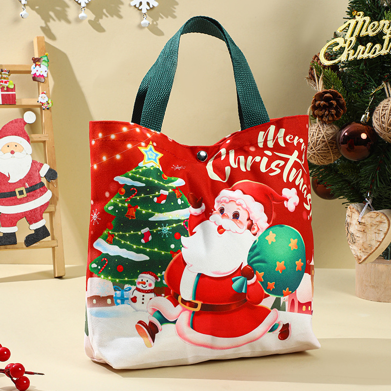 Bolsas de regalo de Navidad Bolsas de regalo Bolsas de lona Nochebuena Bolsas de caramelo Apple Handheld Pack image 7