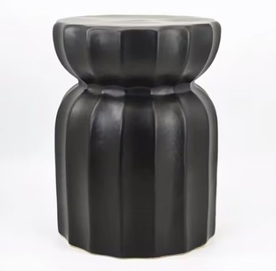 Matt Black ceramic drum stool furniture decoration