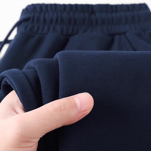 The version is great! Navy blue 280g heavy drag-feeling straight pants men's American loose slimming sports casual pants