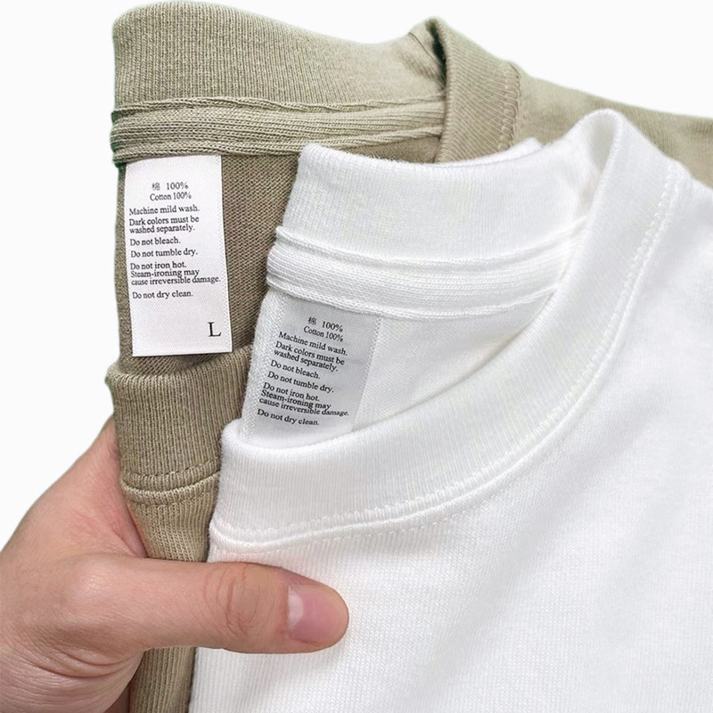 [Thick and Impermeable] 320g HeavyweighT Pure Color Round Neck Men's T-shirT Summer American Small Neckline Loose ShorT-sleeved tee