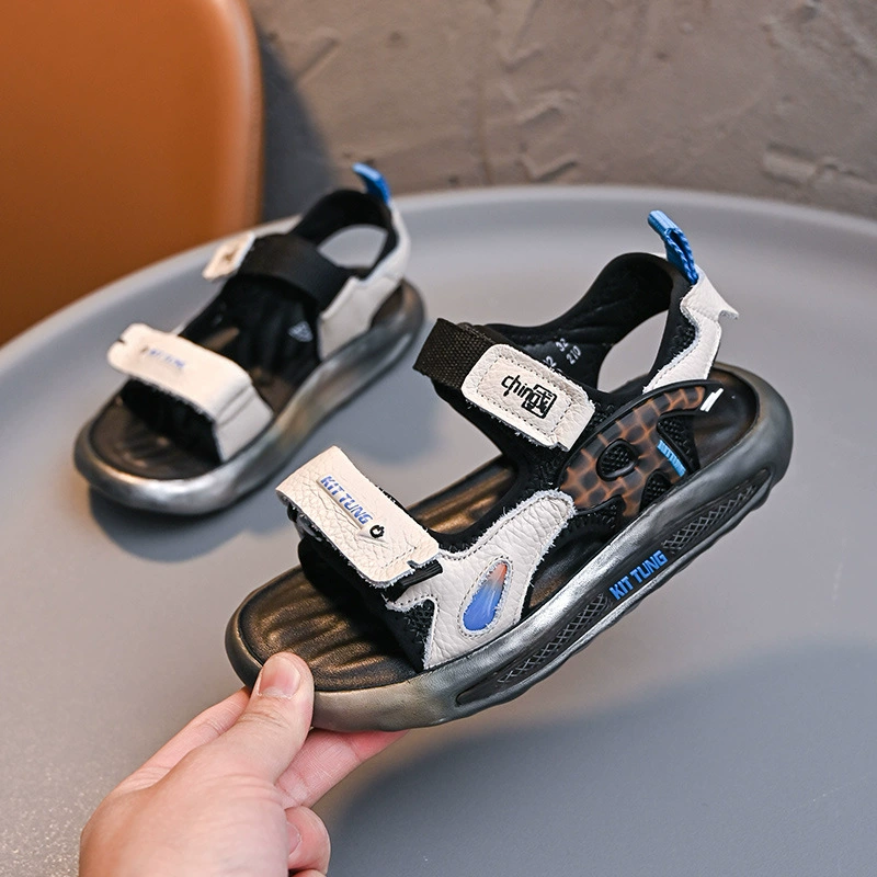 Сандалии для мальчиков Лето 2024 новый детский спорт нескользящая пляжная обувь