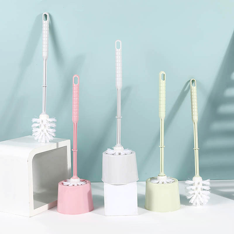 Household Long Handle Cleaning Brush with Base Long Handle Toilet Brush Toilet Cleaning Brush No Dead Angle Toilet Brush Set