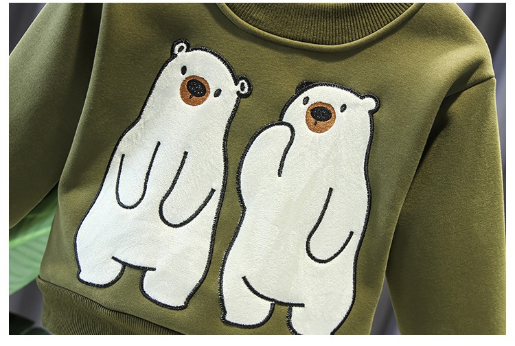 Hübscher Babypullover für Jungen im mittleren und jungen Alter 2023 Neue Wintermode aus Plüsch mit dicker Weste im zweiteiligen Stil_voghion.com