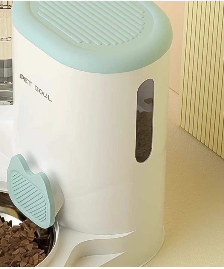 Automatic Cat Feeder With Water Dispenser Double Pet Dish Bowl_voghion.com