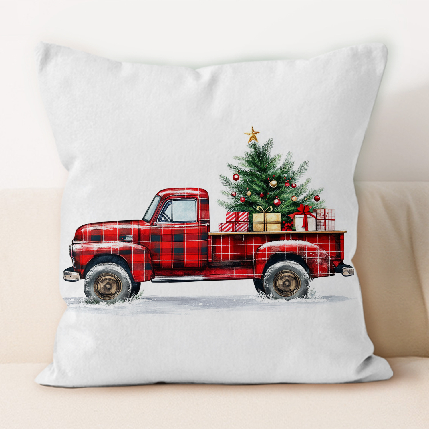 Amazon nuevo 2025 almohada de almuerzo almohada de oficina almohada de almuerzo almohada de cubierta de almohada de cuadrícula roja