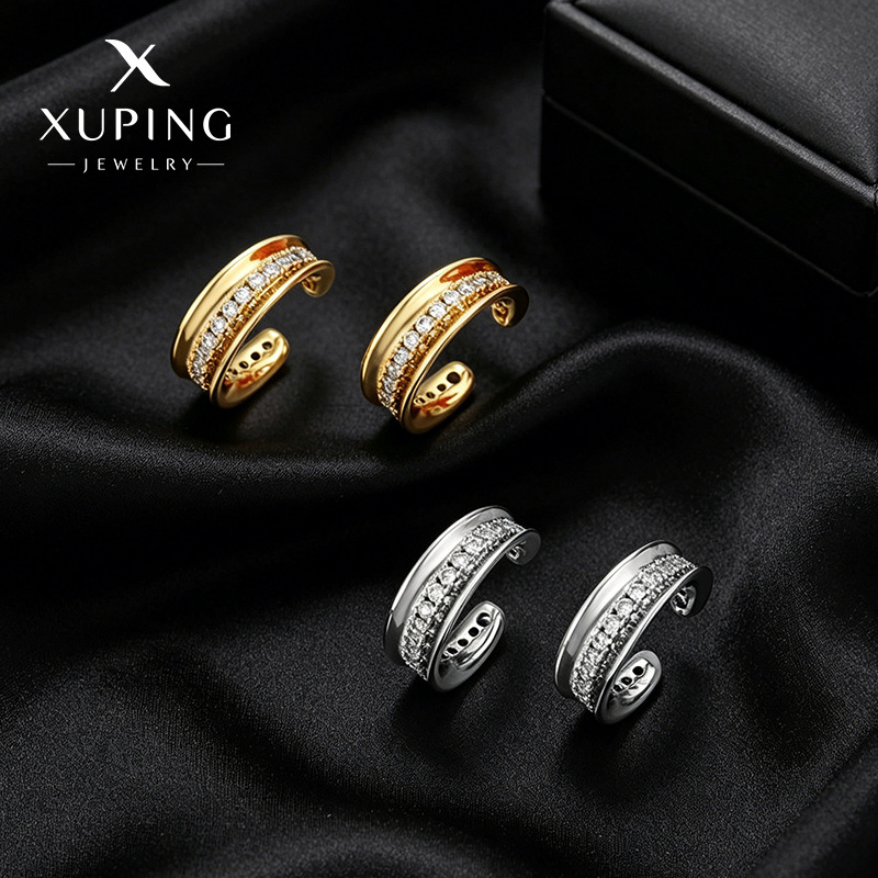 Joyas Xuping estilo simple temperamento pequeño orejas colgantes de orejas personalidad nicho viento sin agujeros de orejas se puede usar orejas al por mayor