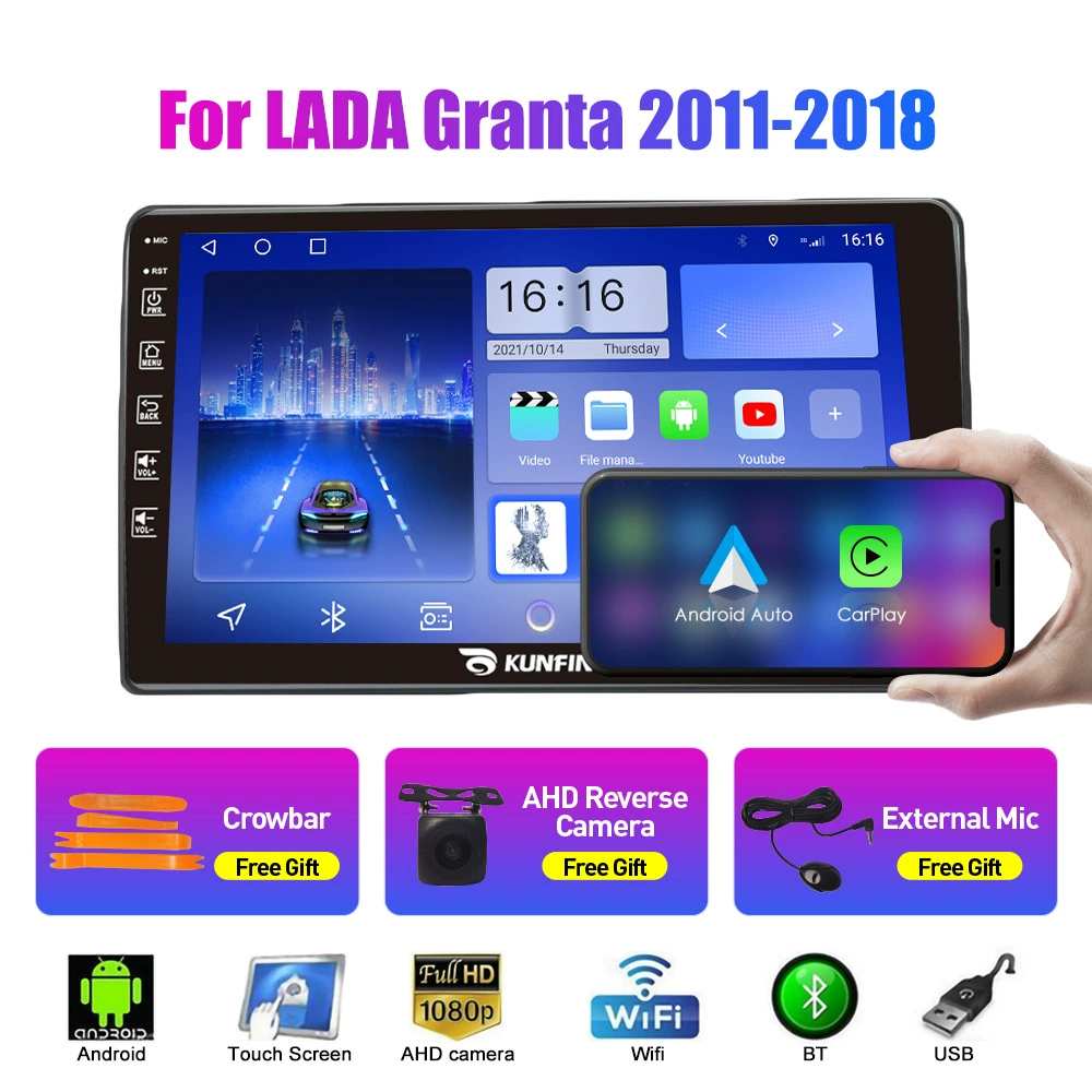 Подходит для Lada Granta 2011-2018 Android автомобильная навигация GPS с изображением с камеры заднего вида всё-в-одном