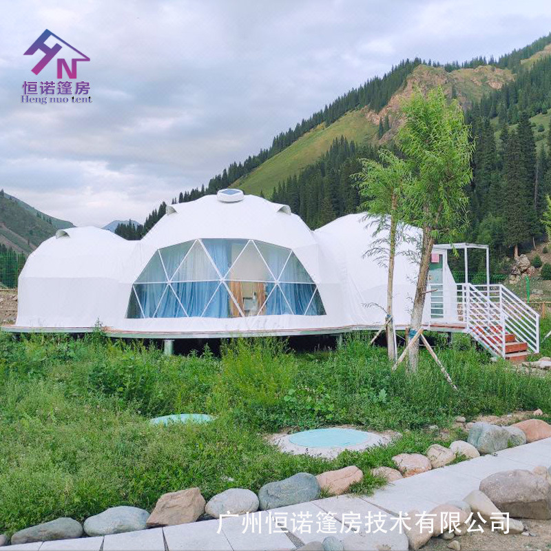 广州帐篷厂家供应户外豪华特色星空帐篷球形篷房连体球形泡泡屋