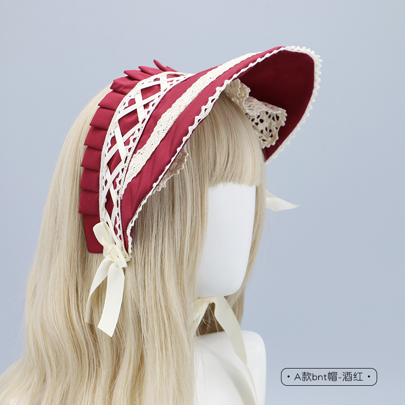 Una sola pieza de entrega Lolita tocado BNT encaje arco accesorios hechos a mano lovde gorro de pelo