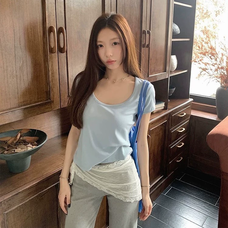 识氧 Summer base fitted short short sleeve T-shirt