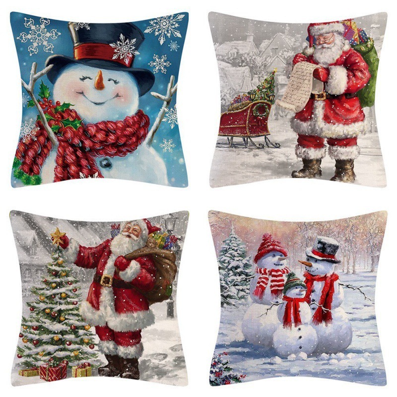 クリスマス枕カバー家の装飾枕 4 点セットリビングルームソファクッションカバー寝室の枕メーカー卸売|undefined