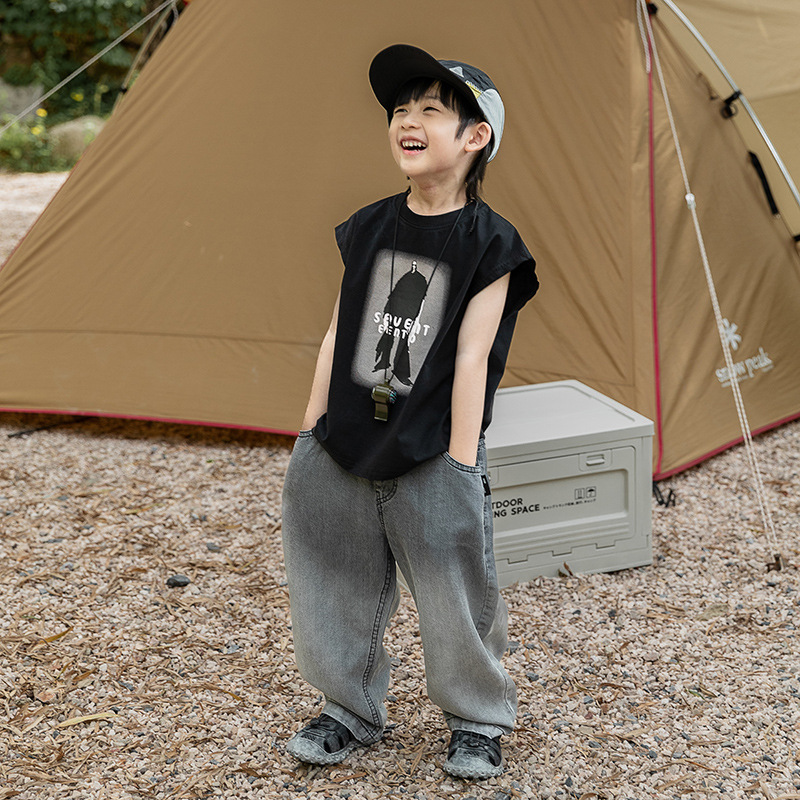 Summer thin denim breathable soft jeans for boys