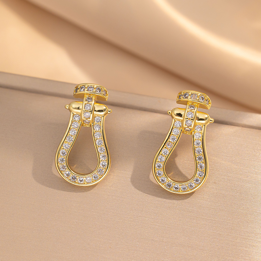 12g Weight Copper Ear Needle Material Drop Earrings, Ear Studs Classification 1 Pair Quantity Daily, Street Occasion Copper Material Geometric, Four Leaf Clover Pattern Women's Gender Plating Design Vintage Style, Simple Style Style 1 Pair Vintage Style Simple Style Geometric Four Leaf Clover Plating Copper Drop Earrings Ear Studs 12