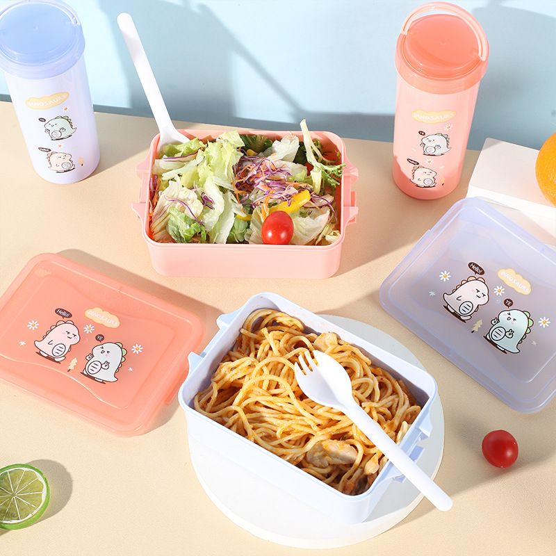 School season student lunch box cup suit food grade cartoon cute lunch box baby lunch box suit wholesale