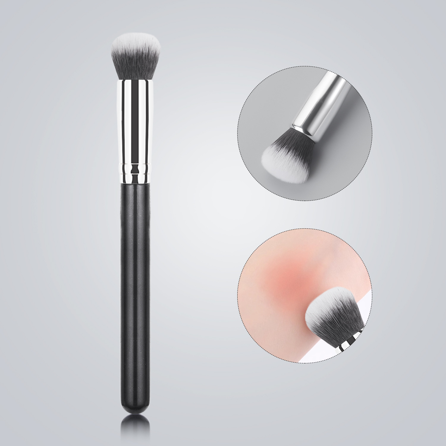 Sombra solo cepillo de maquillaje de alta calidad grande cepillo suelto cepillo de La Fundación cepillo de sombra de ojos cepillo en forma de abanico belleza