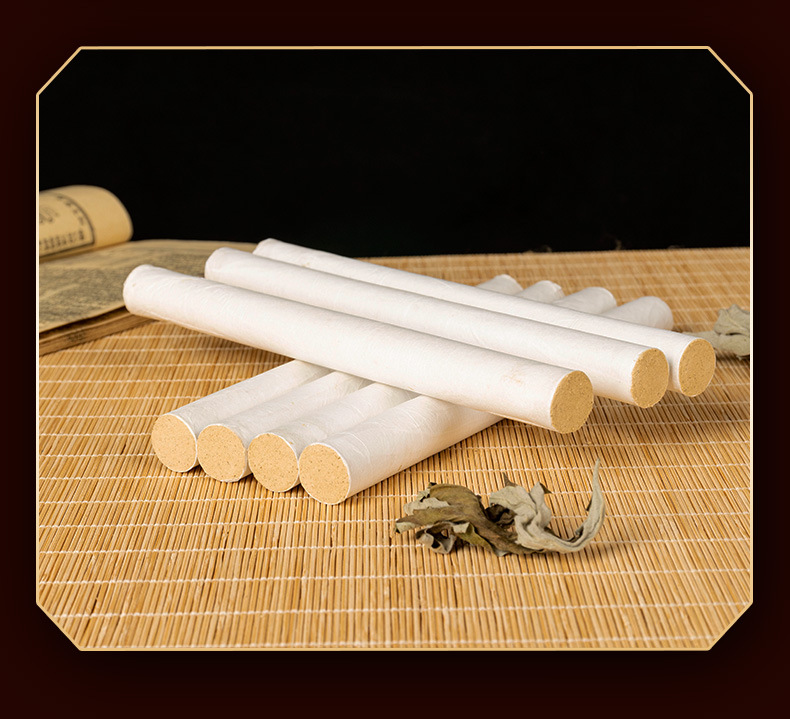 Moxa Sticks Ai Tiao 40:1 Golden Moxa Wool Rolls 1.8cm x 20cm for Moxibustion in use