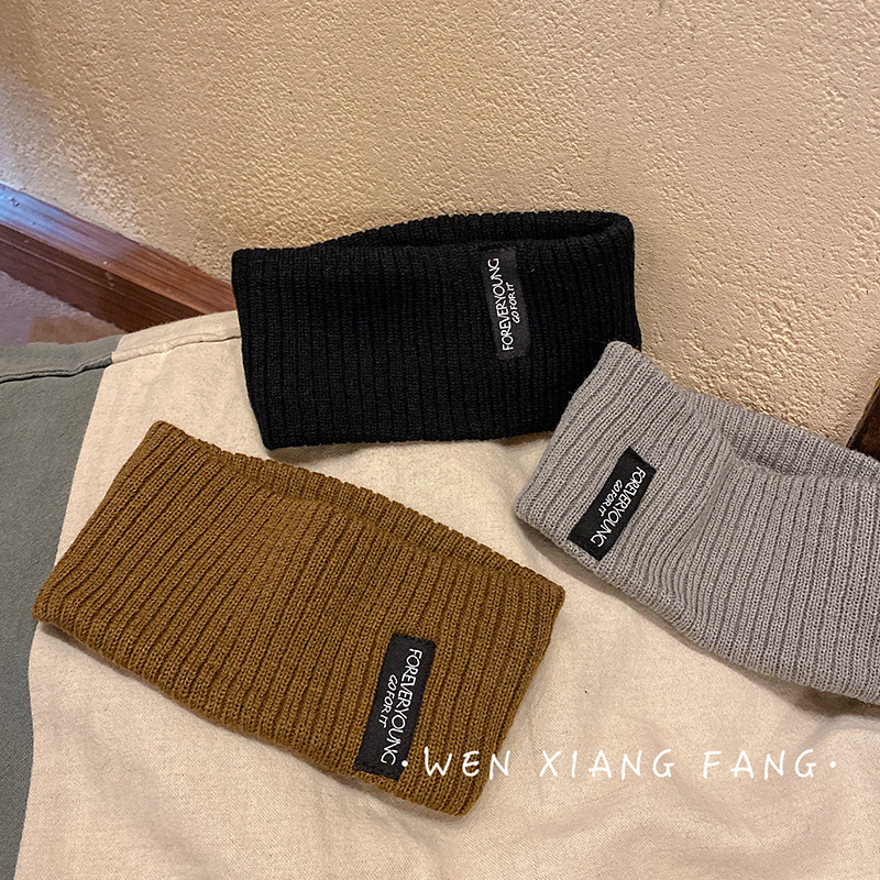 Deportes de punto banda de pelo de estilo coreano de las mujeres de Internet celebridad ins Carta del todo partido parche diadema de ala ancha diadema de la personalidad diadema para hombres