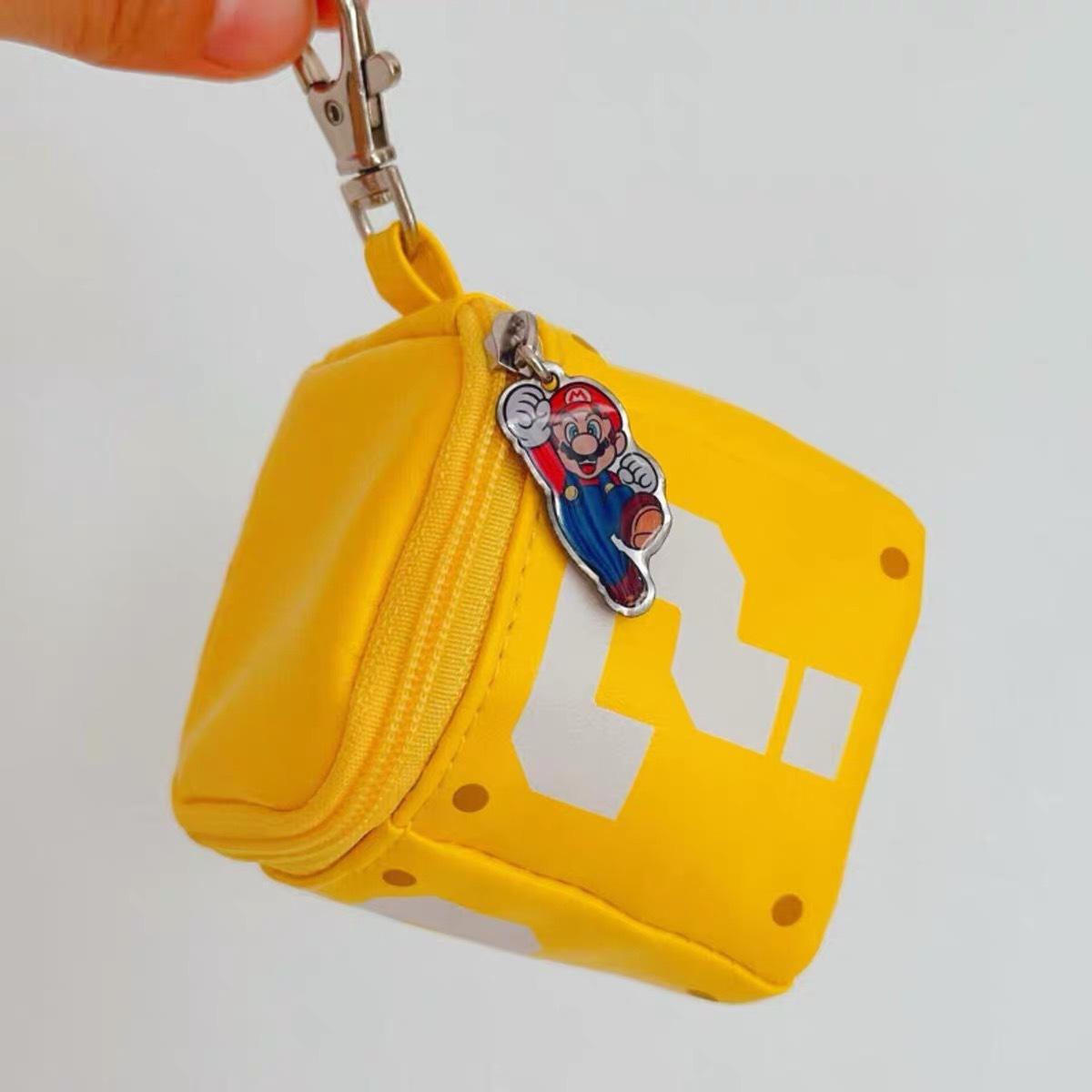 In-Stock Mario Question Mark Storage Pouch Cute Pendant Bag Coin Lipstick Earphone Mini Storage Pouch