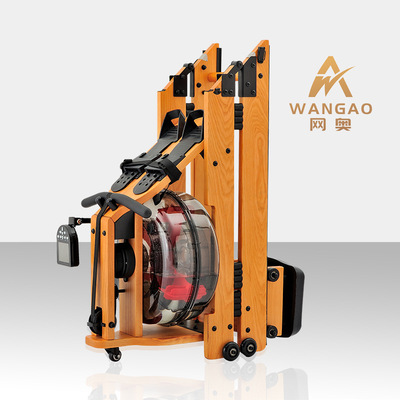 網奧智能木制水阻劃船機家用藍牙app可折疊白蠟木劃船器渦簧款