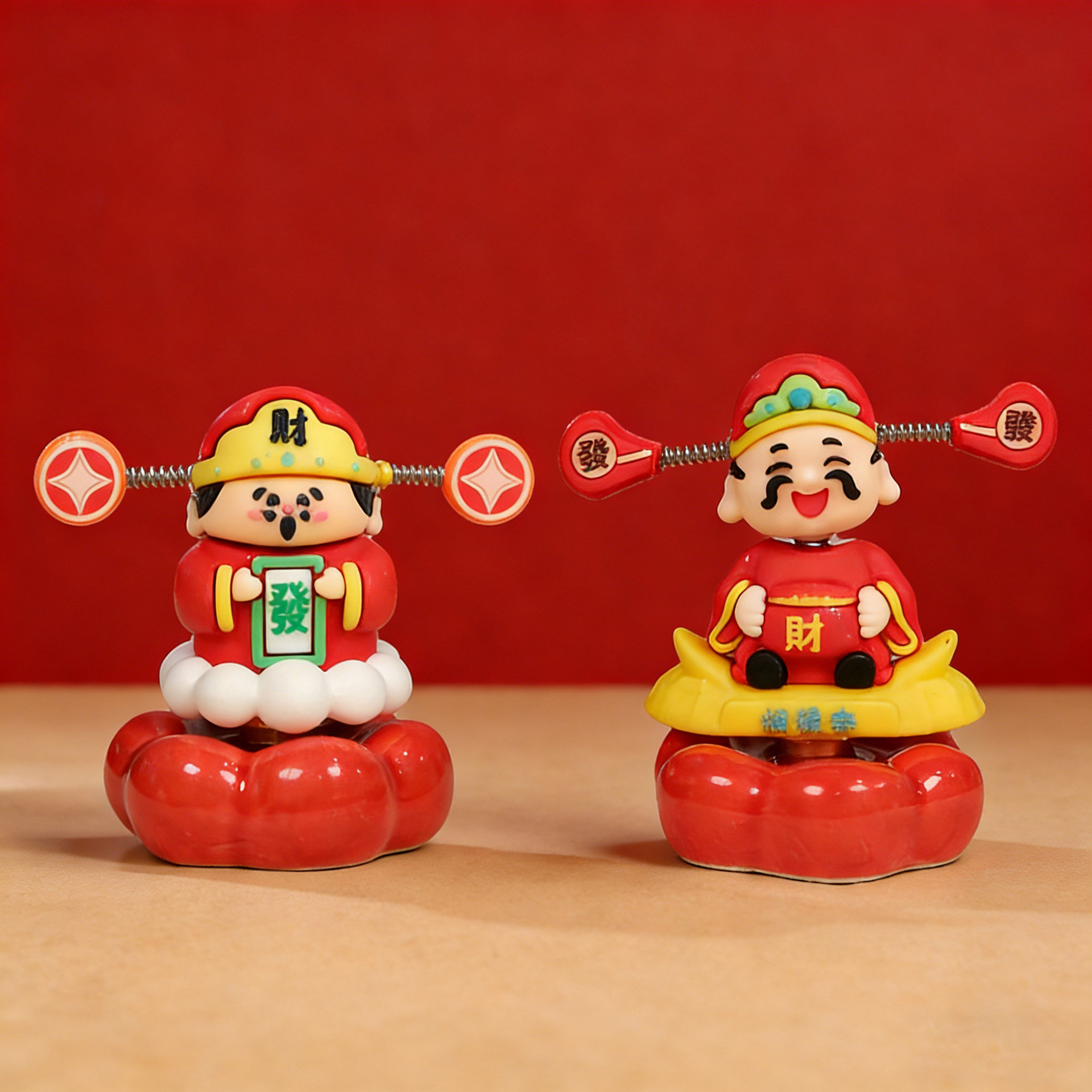 Ceramic Little God of Wealth Spinner Car Decoration Home Decor Creative Gift Ideal for Gifting