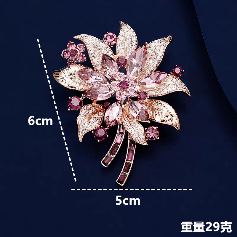 Kristallen broche voor dames rozenbloem speld luxe accessoire_voghion.com