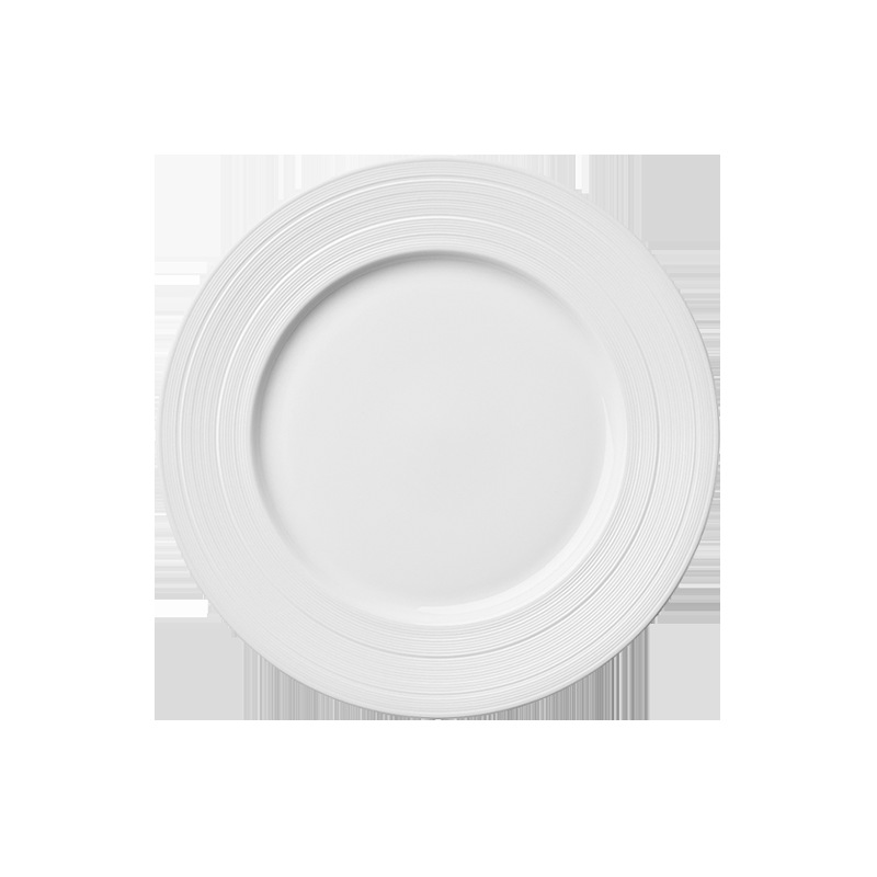 Vajilla occidental de cerámica blanca pura de Manhattan, plato para pasta y carne, taza de espresso y platillo de cerámica transfronteriza Lz.