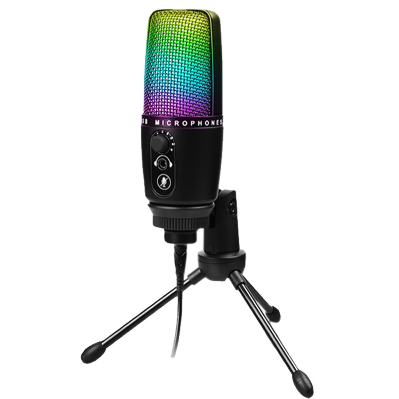Private Model RGBGaming Microphone USBMicrophone One-click Mute Recording Hot Product