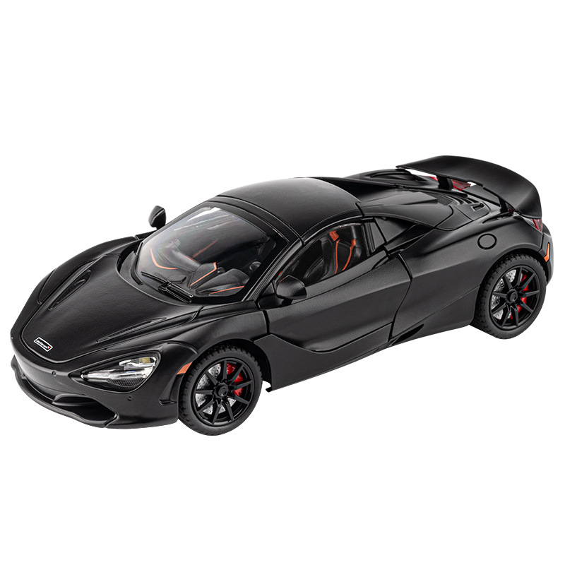(2개) 시뮬레이션 자동차 모델 1:24 MCLAREN 슈퍼 럭셔리카 로고 합금 자동차 모델 어린이 장난감 소리와 가벼운 장식품 소년 선물