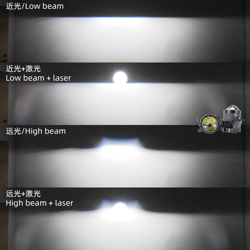 3inch ペアの直接レーザーフォグランプレンズ車 LED フロントフォグランプ修正された遠近統合超高輝度レーザーフォグランプ|undefined