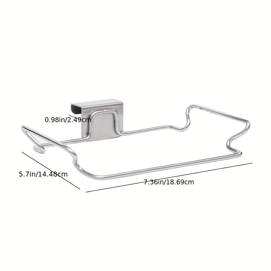 Multi-functional Kitchen Stainless Steel Garbage Bag Storage Rack Image 3