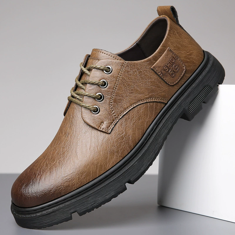 Повседневная кожаная обувь, мужская Осенняя новая мужская одежда из натуральной кожи, рабочее платье в британском стиле, рабочие ботинки Martin с низким вырезом