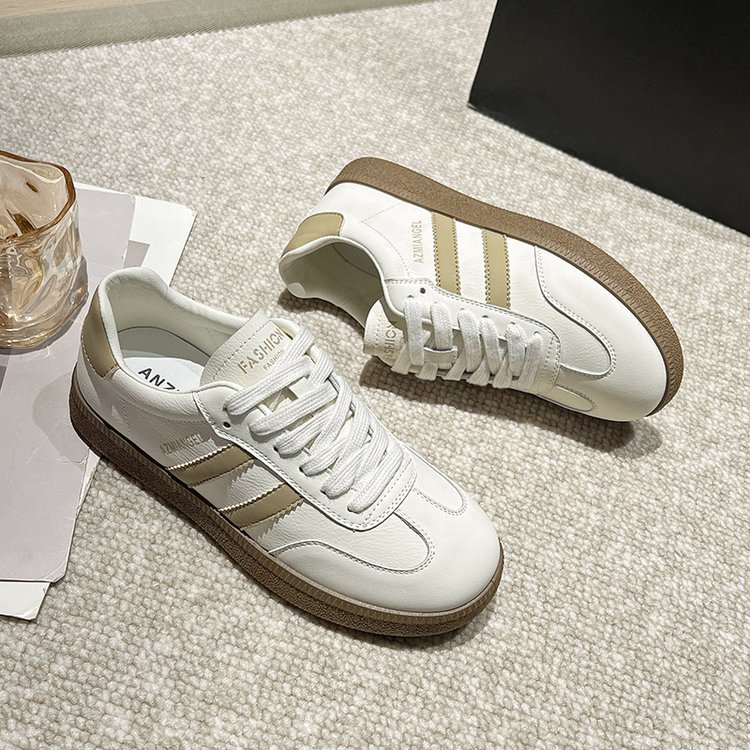 Women's German Training Shoes - Versatile Leather Board Trainers_voghion.com