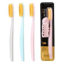 韩国牙刷688金银牙刷同款 3p 3支装金色银色软毛便携吸盘收纳成人