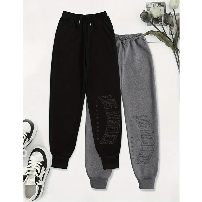 Autumn and Winter Amazon TK TEMU Shrimp AliExpress Cross-border Explosions Women's fleece-lined Casual Jogging Pants Straight Leg Pants