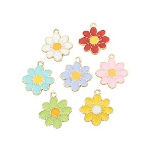 alloy accessories diy jewelry accessories dripping oil small flower ins sunflower earrings earrings bracelet small pendant keychain