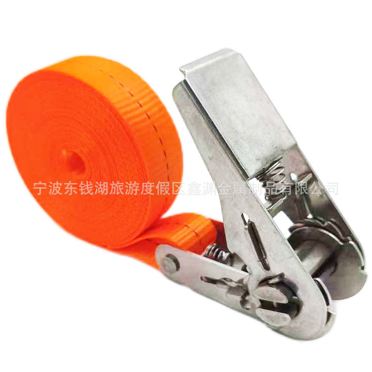 3M5M1寸304不锈钢拉紧器棘轮扣25mm800公斤高强度涤纶货物捆绑带