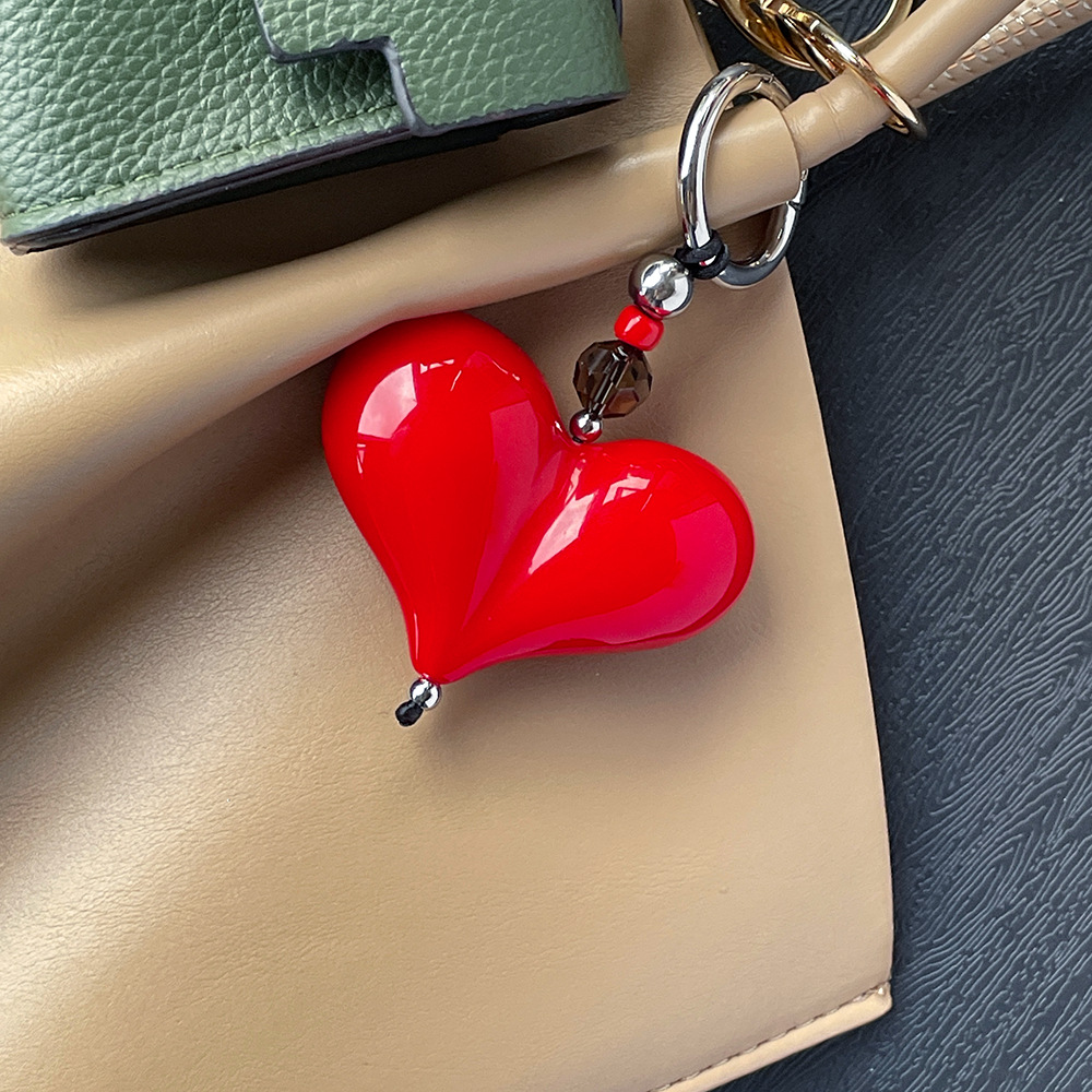 35g Weight Bag Pendant, Mobile Phone Pendant, Keychain Classification 1 Piece Quantity Alloy, Resin Material Heart Shape Pattern Cute Style 1 Piece Cute Heart Shape Alloy Resin Bag Pendant Mobile Phone Pendant Keychain 6