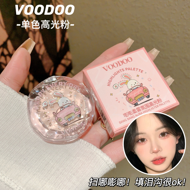 VOODOO パンパンソフトミスト雰囲気ハイライトパウダーナチュラルコントゥアリングとブライトニング長期持続ブラッシュパウダーホワイトニング多用途卸売|undefined