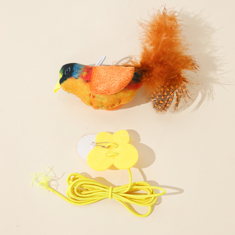 Plato pegajoso para colgar puerta, gato divertido, simulación de pájaro, llamado pájaro, juguete para gatos, artefacto de auto-hola para gatos, suministros para gatos 1.7M