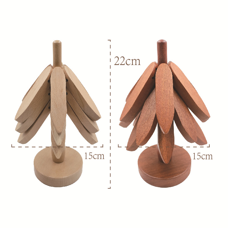 Madera creativa, nogal negro, un árbol, aislamiento térmico, tapete de mesa, venta directa de fábrica, tapete anti-escaldado para el hogar navideño, tapete resistente al calor