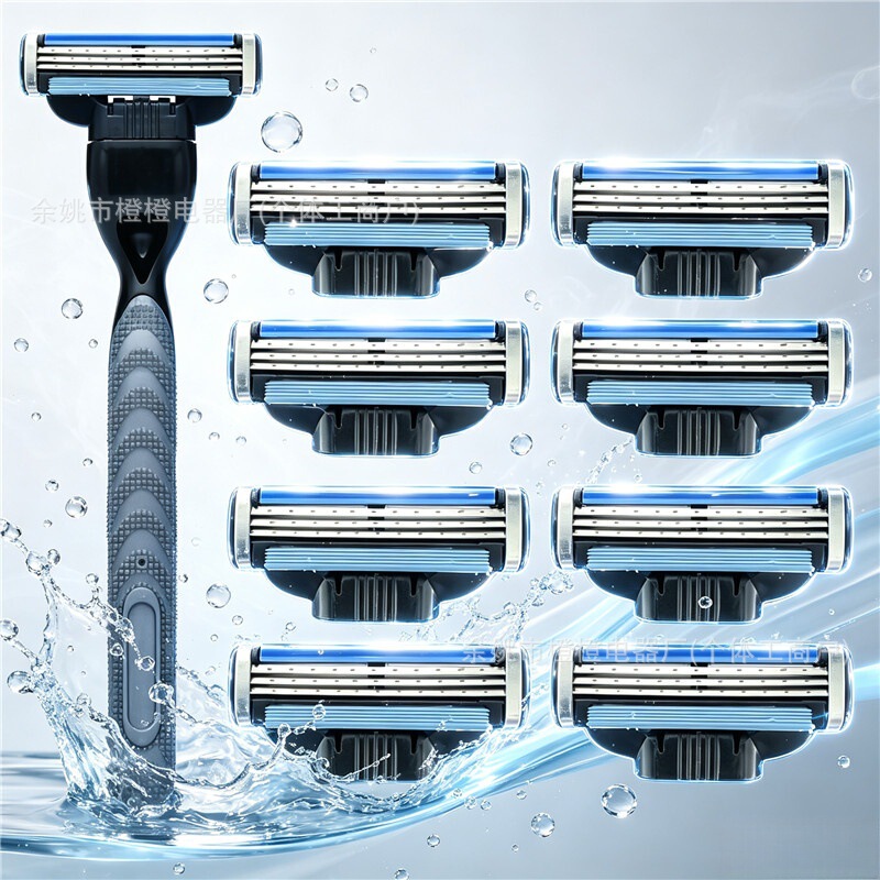 Three-Layer Manual Razor for Men, 3-Layer Razor Head, Stainless Steel Blade, Sharp Speed Mach3 Three-Layer Manual Razor for Men, 3-Layer Razor Head, Stainless Steel Blade, Sharp Speed Mach3
