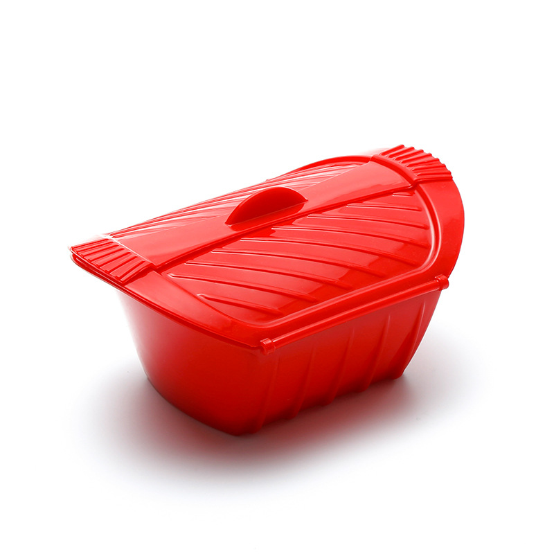 En stock gadget de cocina creativa de silicona al vapor de silicona tazón de pescado de silicona vapor horno microondas con tapa de silicona vapor al por mayor