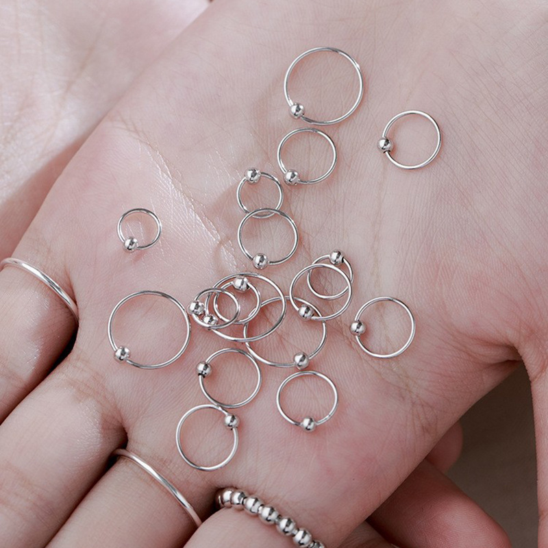 [Mu Xi] Ear Ring Female Small Ear Buckle Ear Bone Ring Sterling Silver Niche Tide Ring Earrings Female Ring Elegant Ring